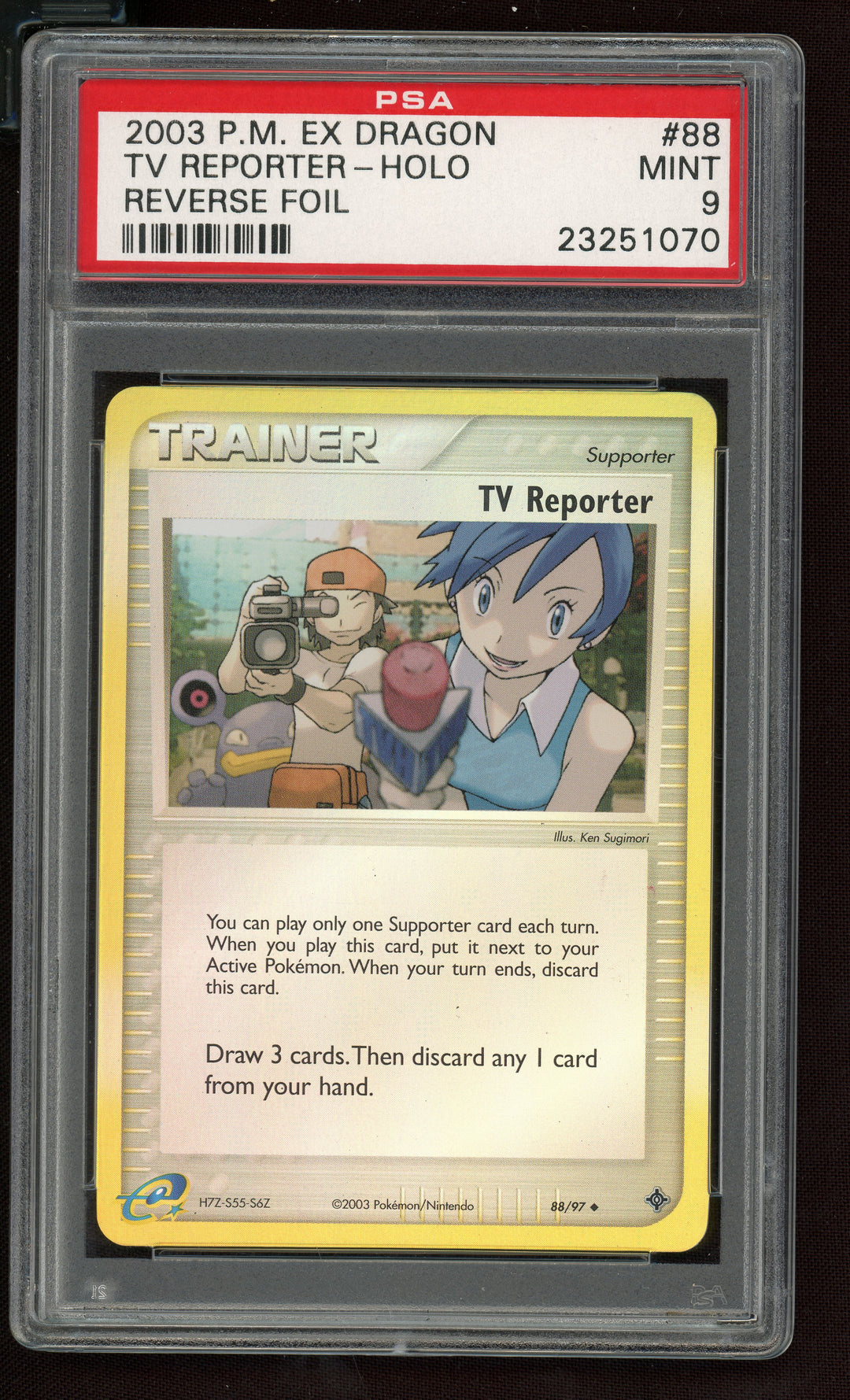 TV Reporter PSA 9 (Reverse Foil EX Dragon)