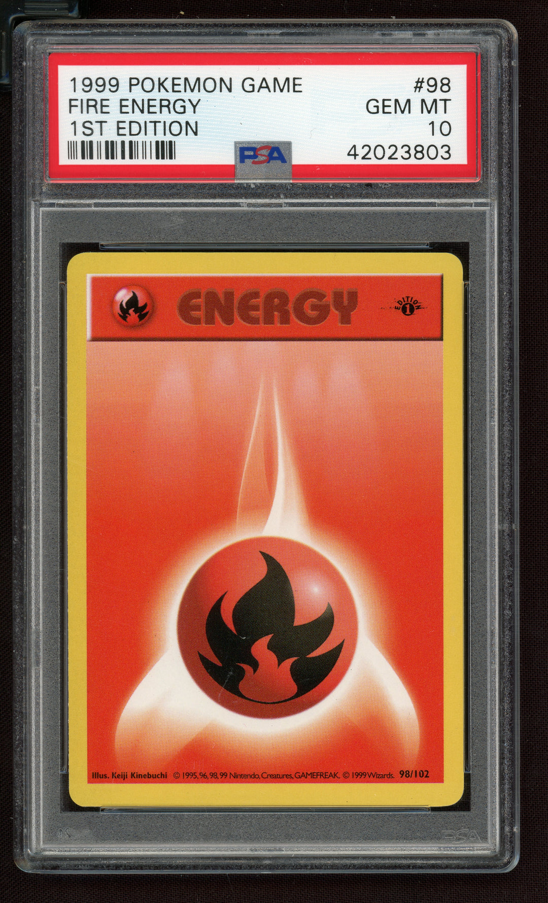 Fire Energy PSA 10 (Shadowless 1st Edition)