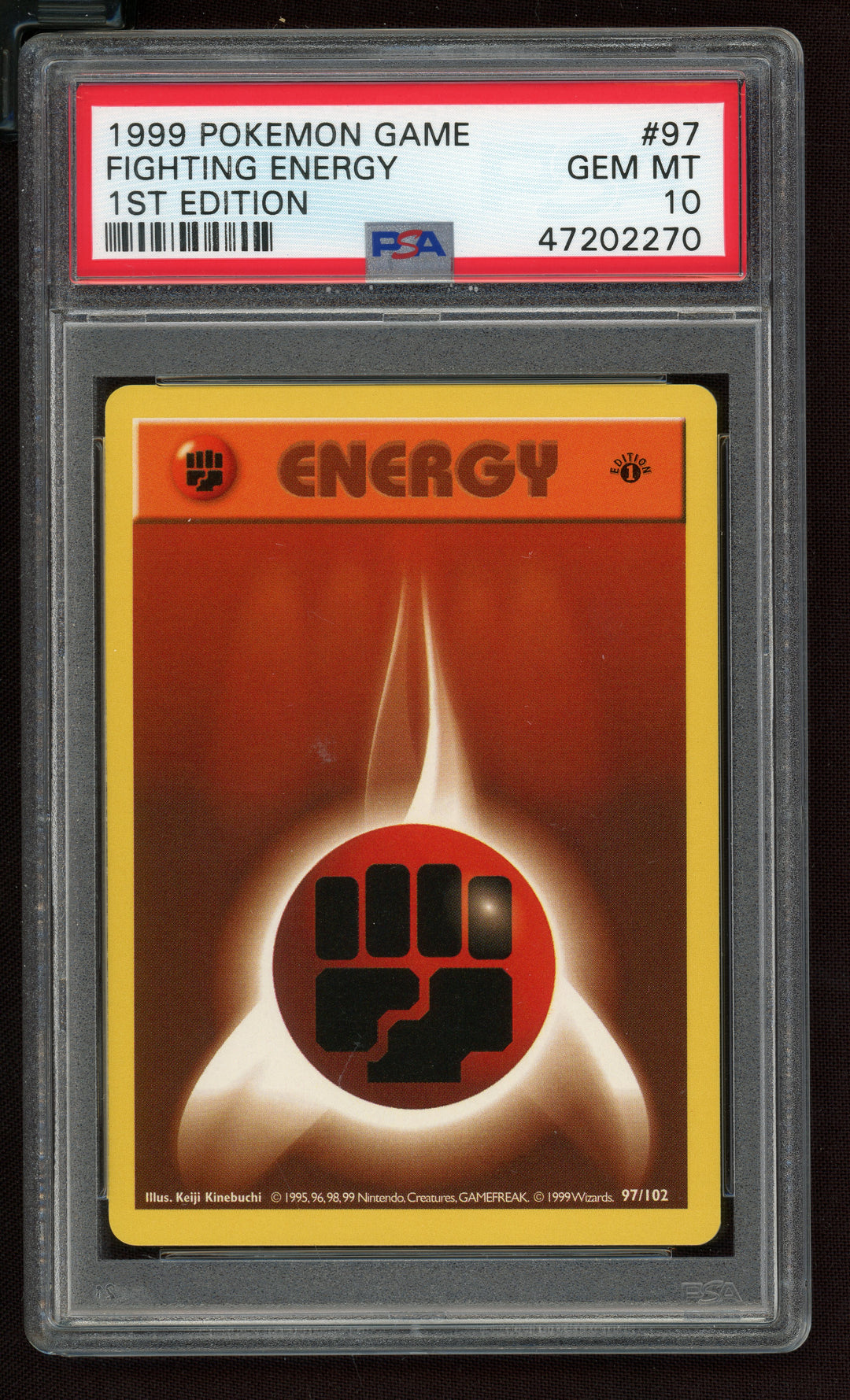 Fighting Energy PSA 10 (Shadowless 1st Edition)