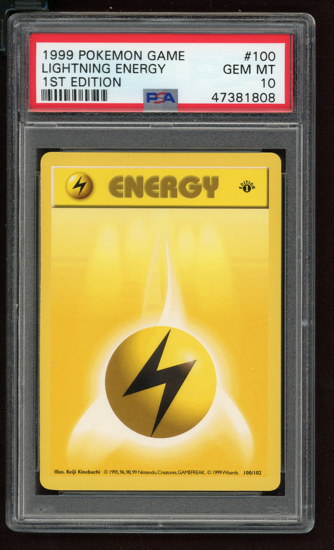 Lightning Energy PSA 10 (Shadowless 1st Edition)