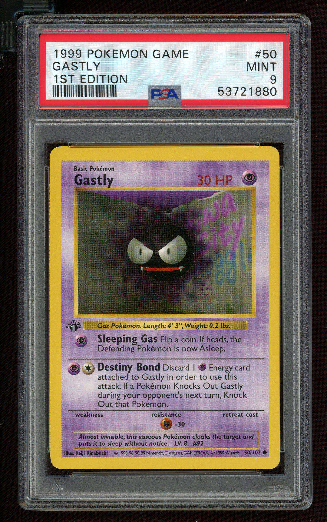 Gastly PSA 9 (Shadowless 1st Edition)