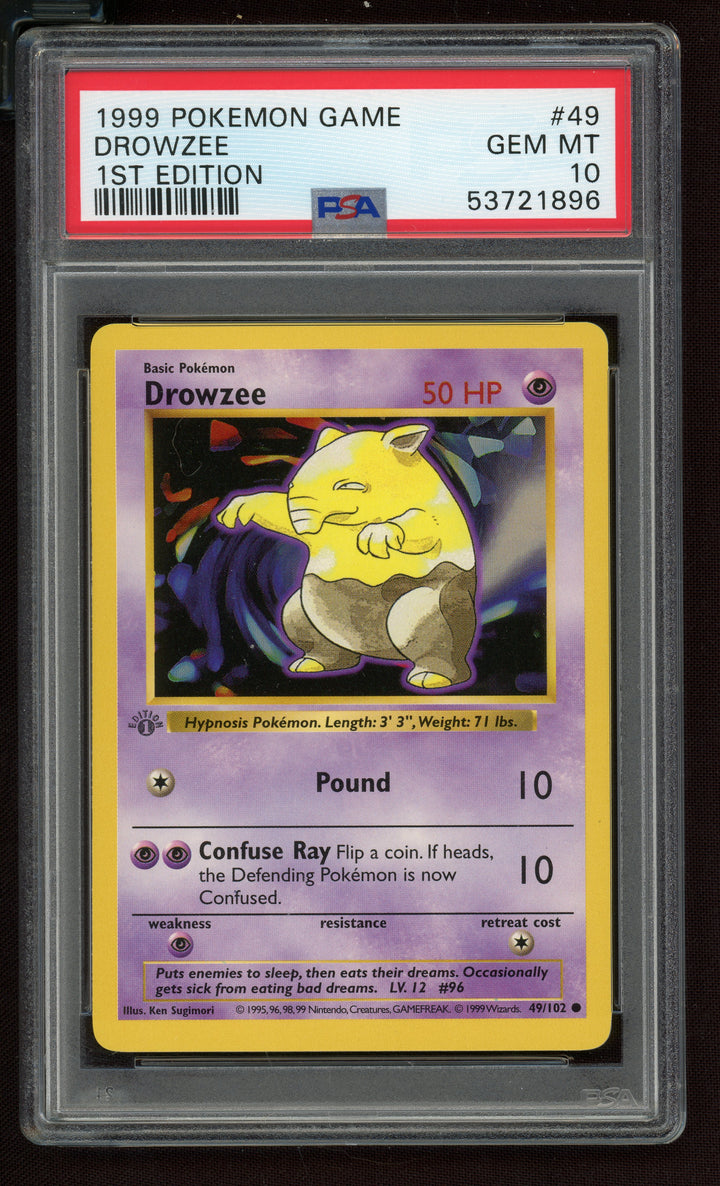 Drowzee PSA 10 (Shadowless 1st Edition)