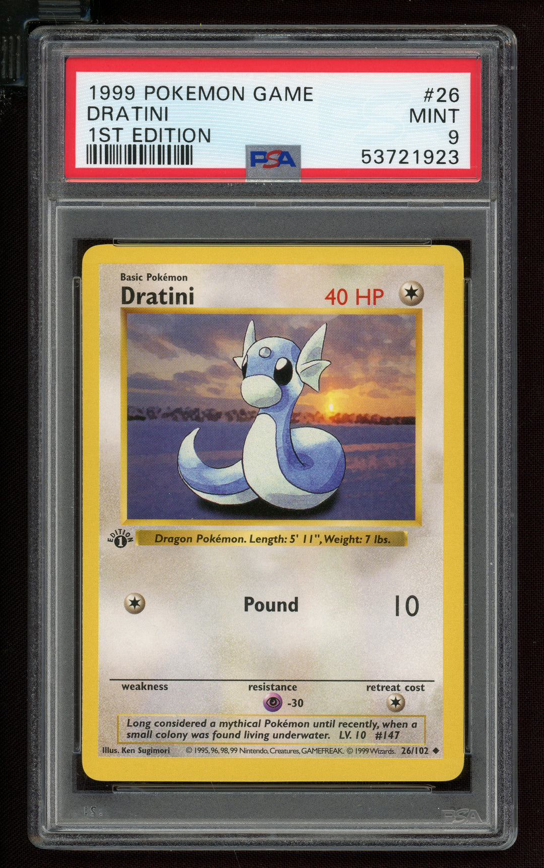 Dratini PSA 9 (Shadowless 1st Edition)