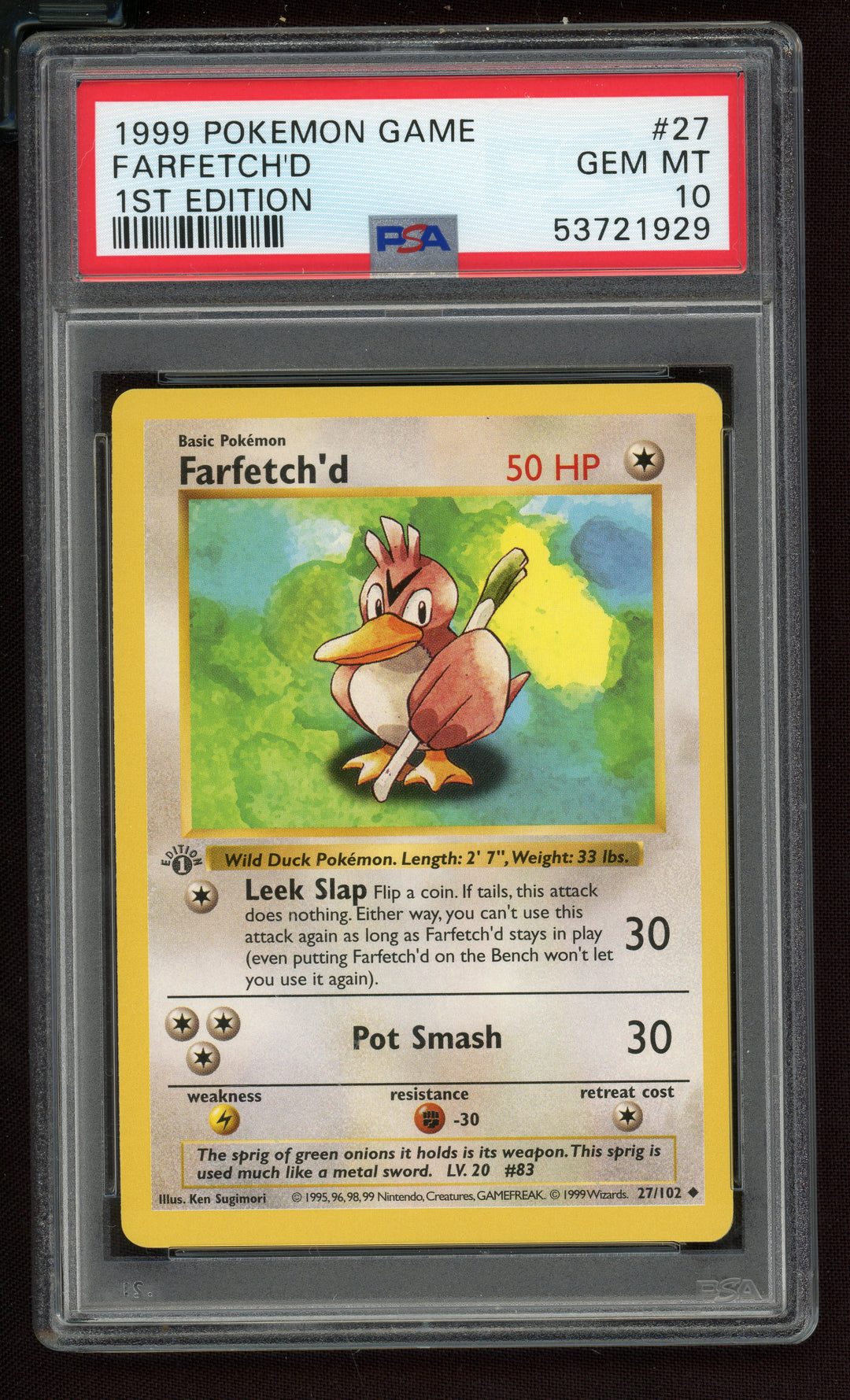 Farfetch'd PSA 10 (Shadowless 1st Edition)