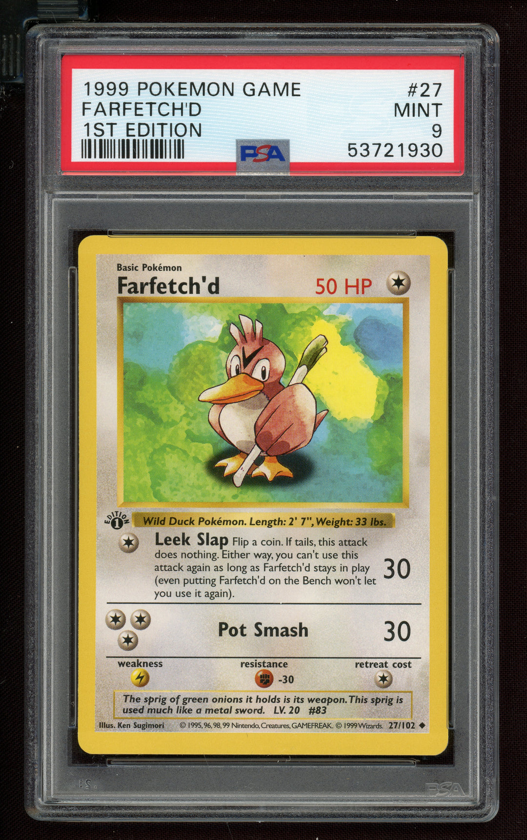 Farfetch'd PSA 9 (Shadowless 1st Edition)