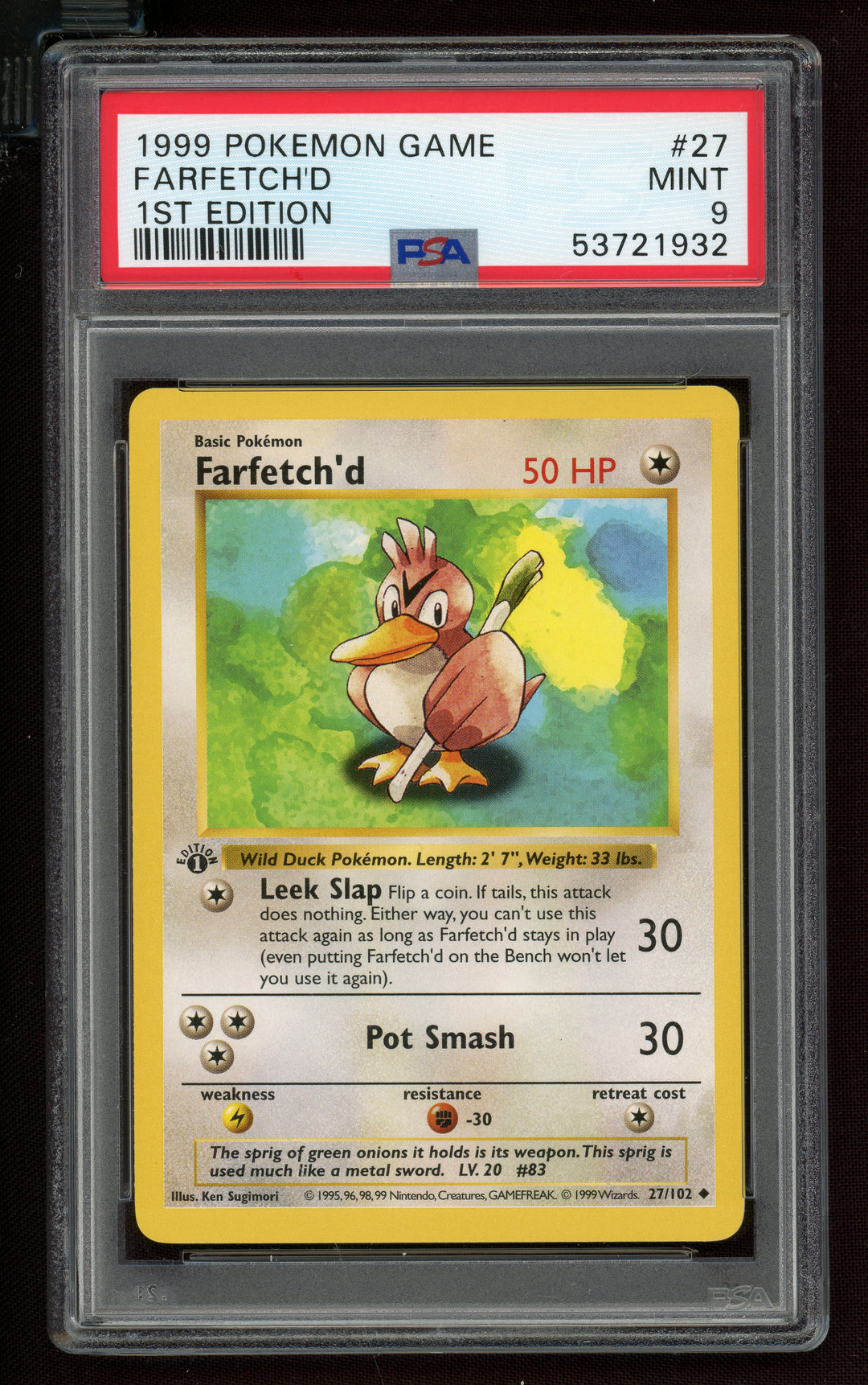 Farfetch'd PSA 9 (Shadowless 1st Edition)