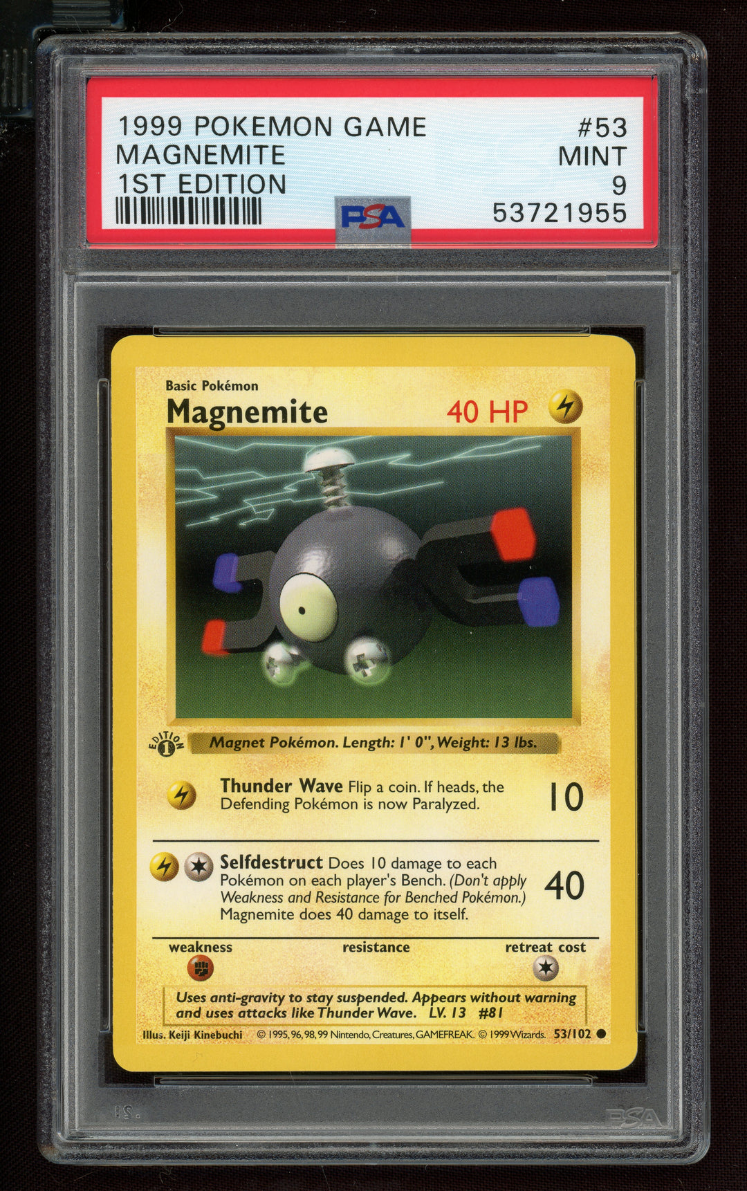 Magnemite PSA 9 (Shadowless 1st Edition)