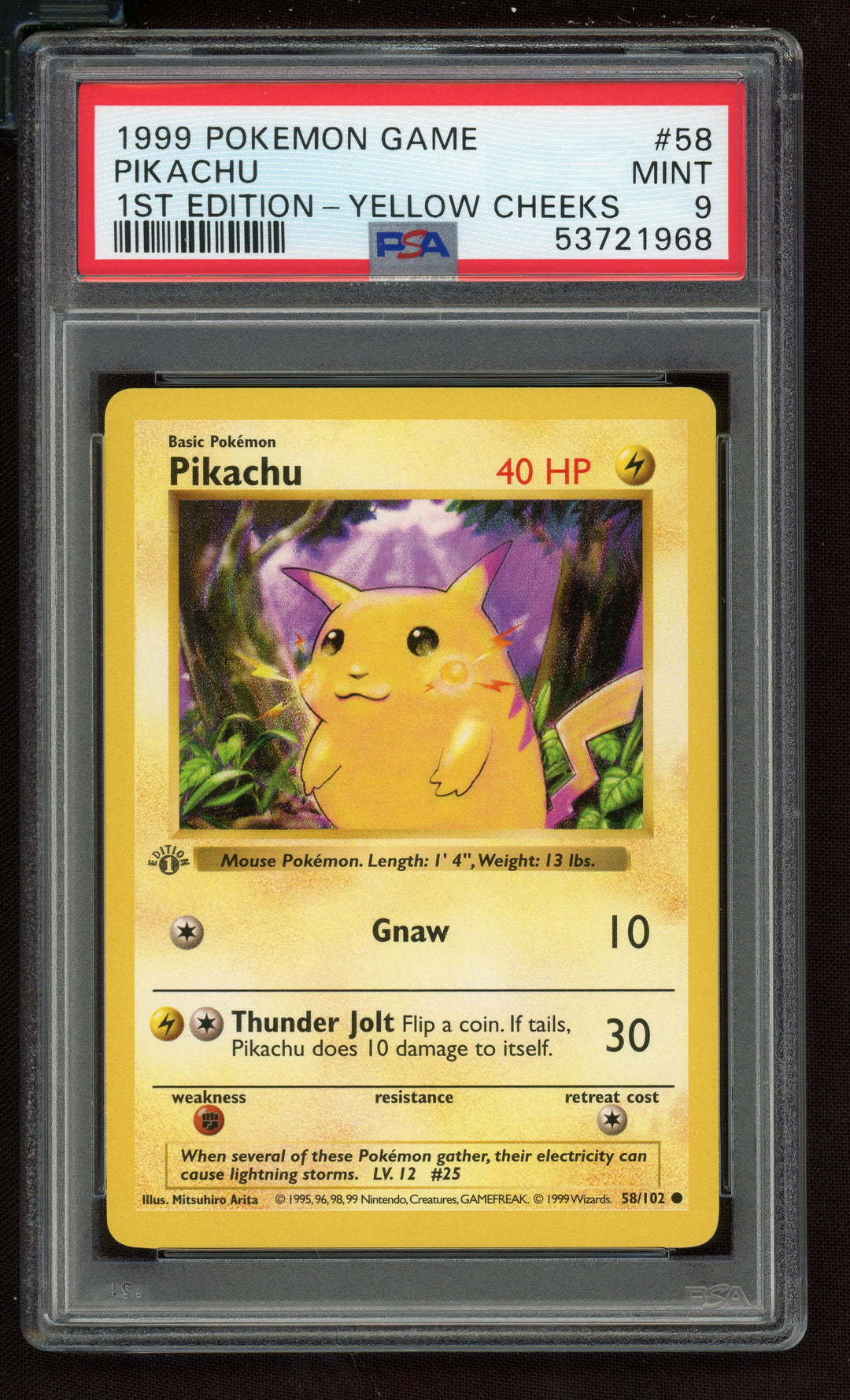 Pikachu PSA 9 (Shadowless 1st Edition)