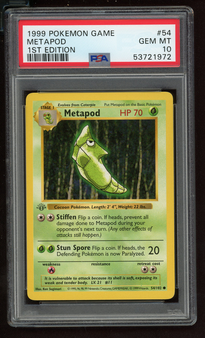 Metapod PSA 10 (Shadowless 1st Edition)