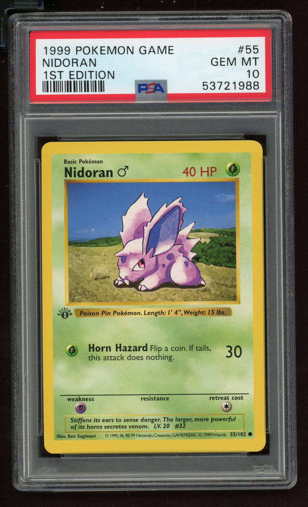 Nidoran PSA 10 (Shadowless 1st Edition)