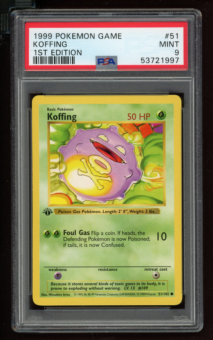 Koffing PSA 9 (Shadowless 1st Edition)