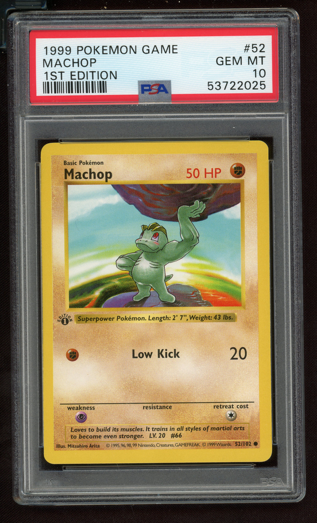 Machop PSA 10 (Shadowless 1st Edition)