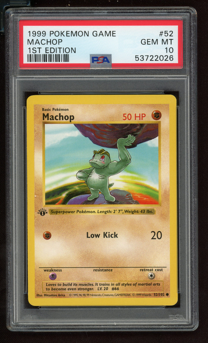 Machop PSA 10 (Shadowless 1st Edition)