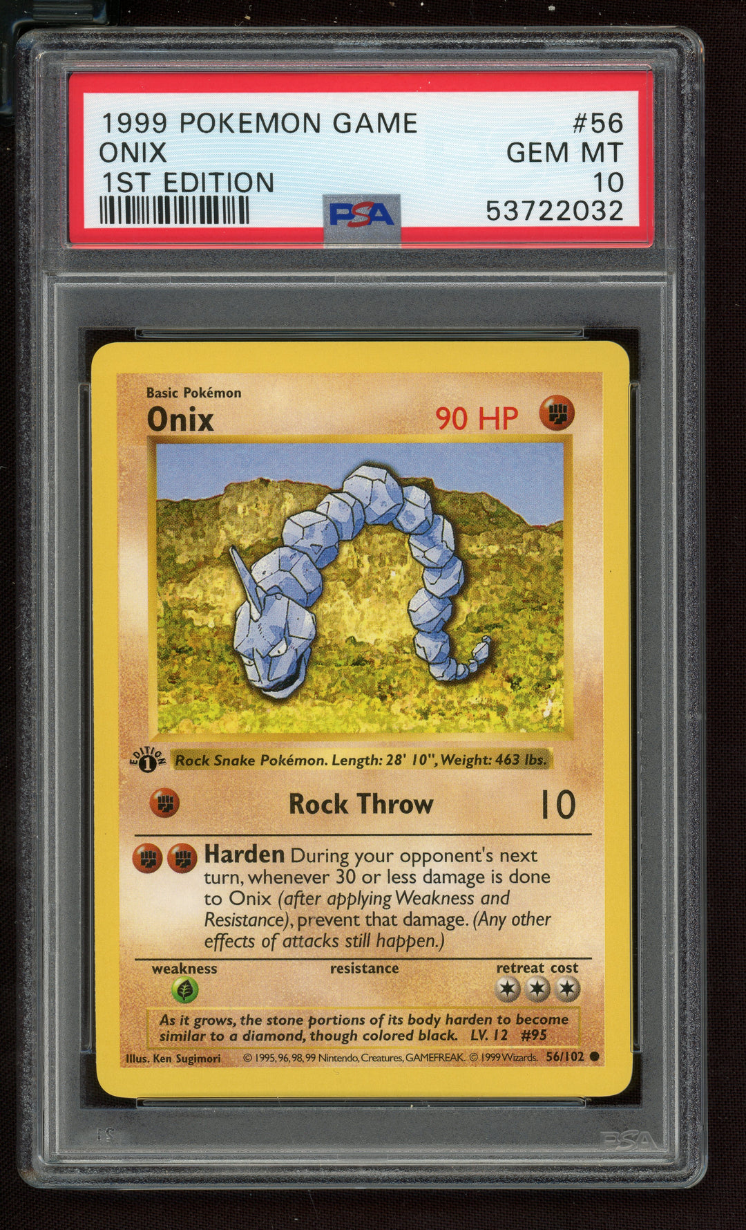 Onix PSA 10 (Shadowless 1st Edition)