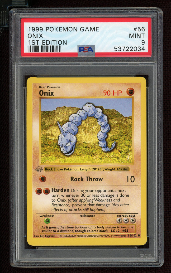 Onix PSA 9 (Shadowless 1st Edition)