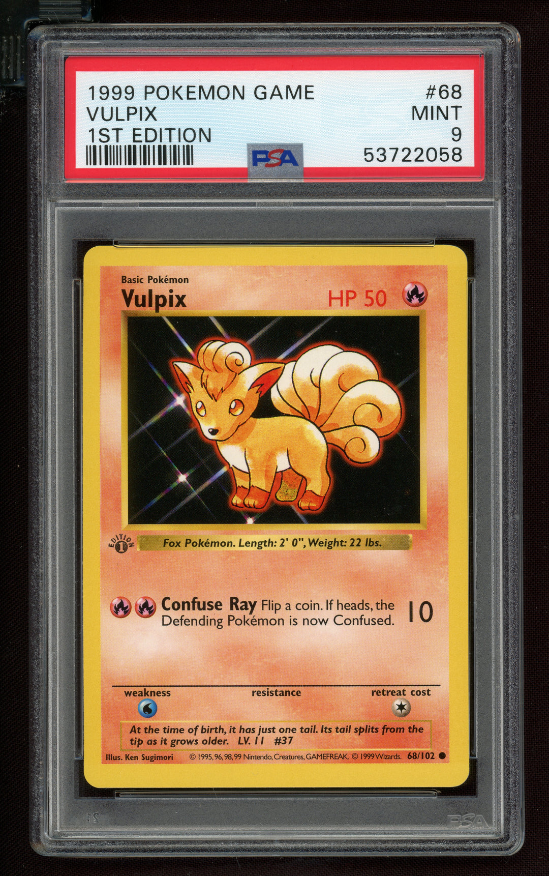 Vulpix PSA 9 (Shadowless 1st Edition)