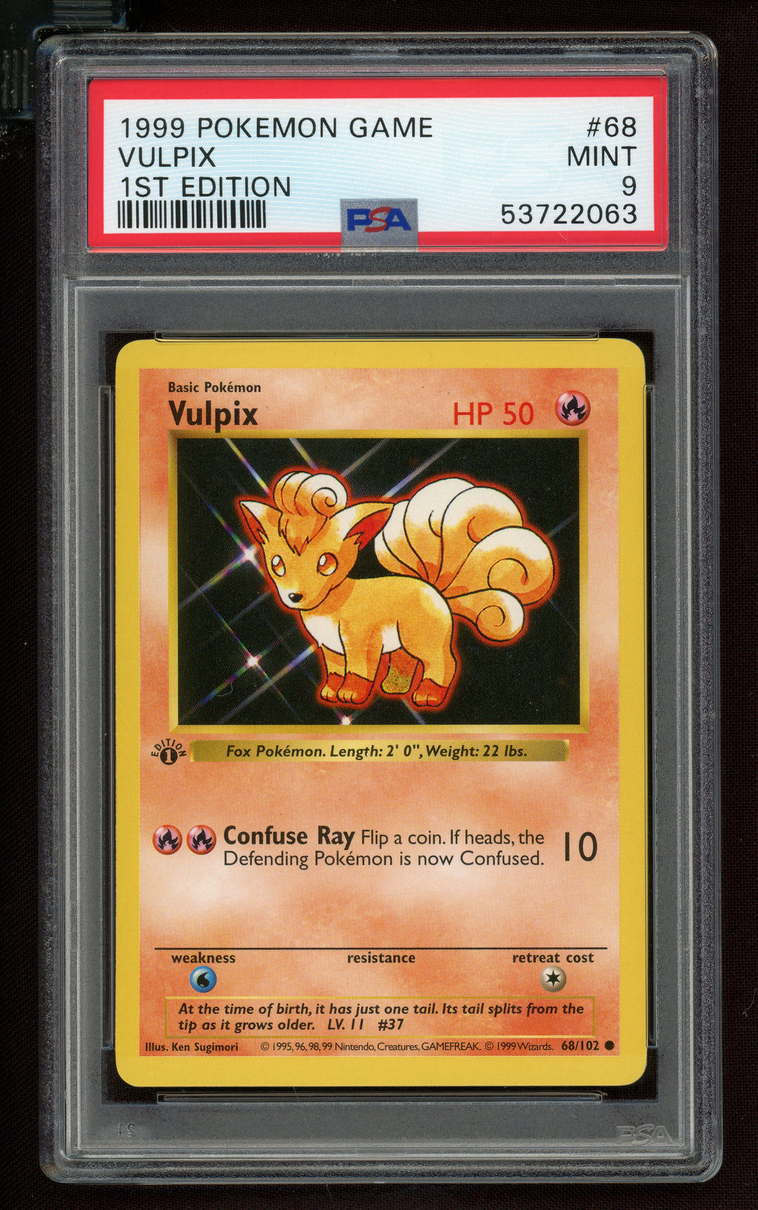 Vulpix PSA 9 (Shadowless 1st Edition)