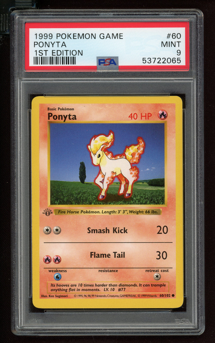 Ponyta PSA 9 (Shadowless 1st Edition)