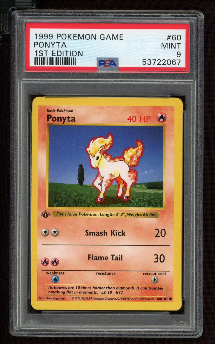 Ponyta PSA 9 (Shadowless 1st Edition)