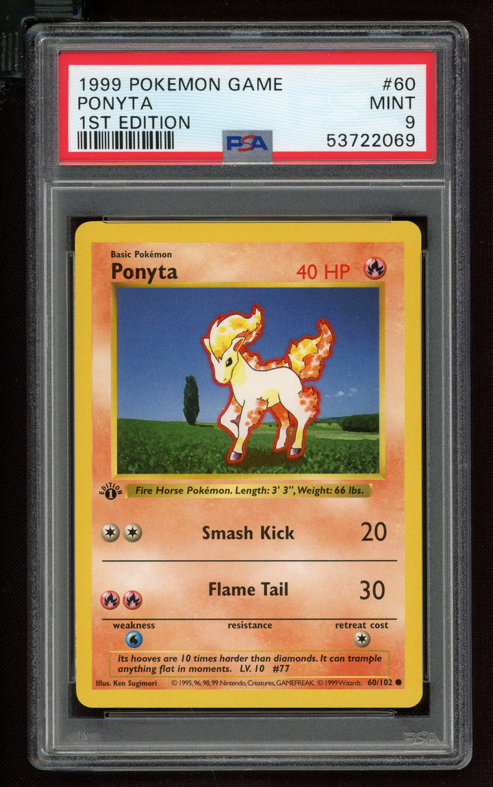 Ponyta PSA 9 (Shadowless 1st Edition)