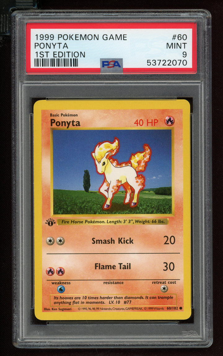 Ponyta PSA 9 (Shadowless 1st Edition)