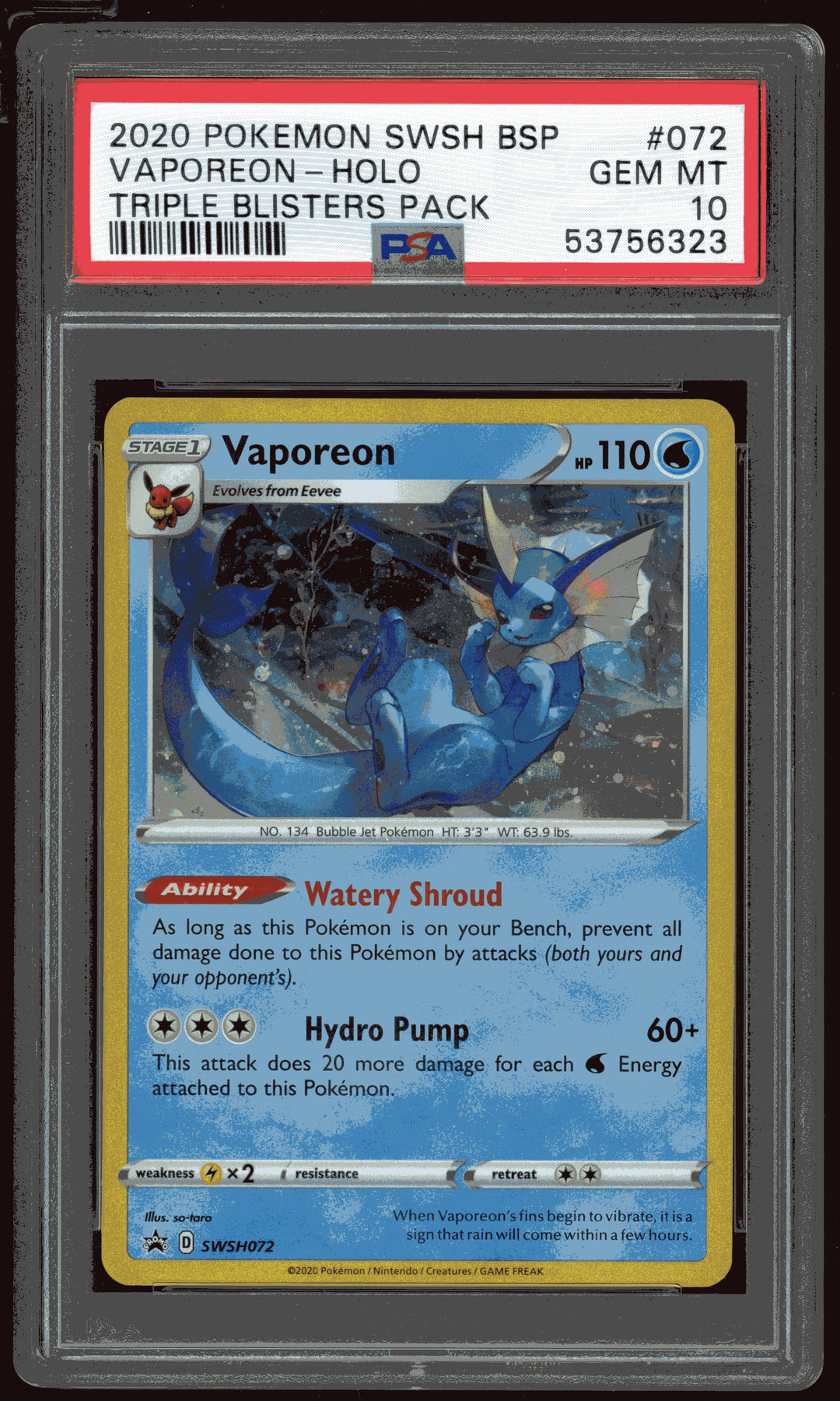 Vaporeon PSA 10 (SWSH Promo)