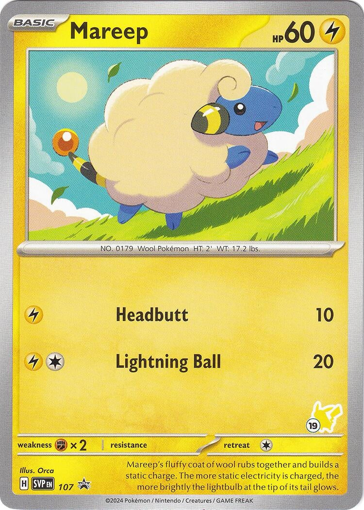 Mareep Pikachu 19 (107) [BA24]