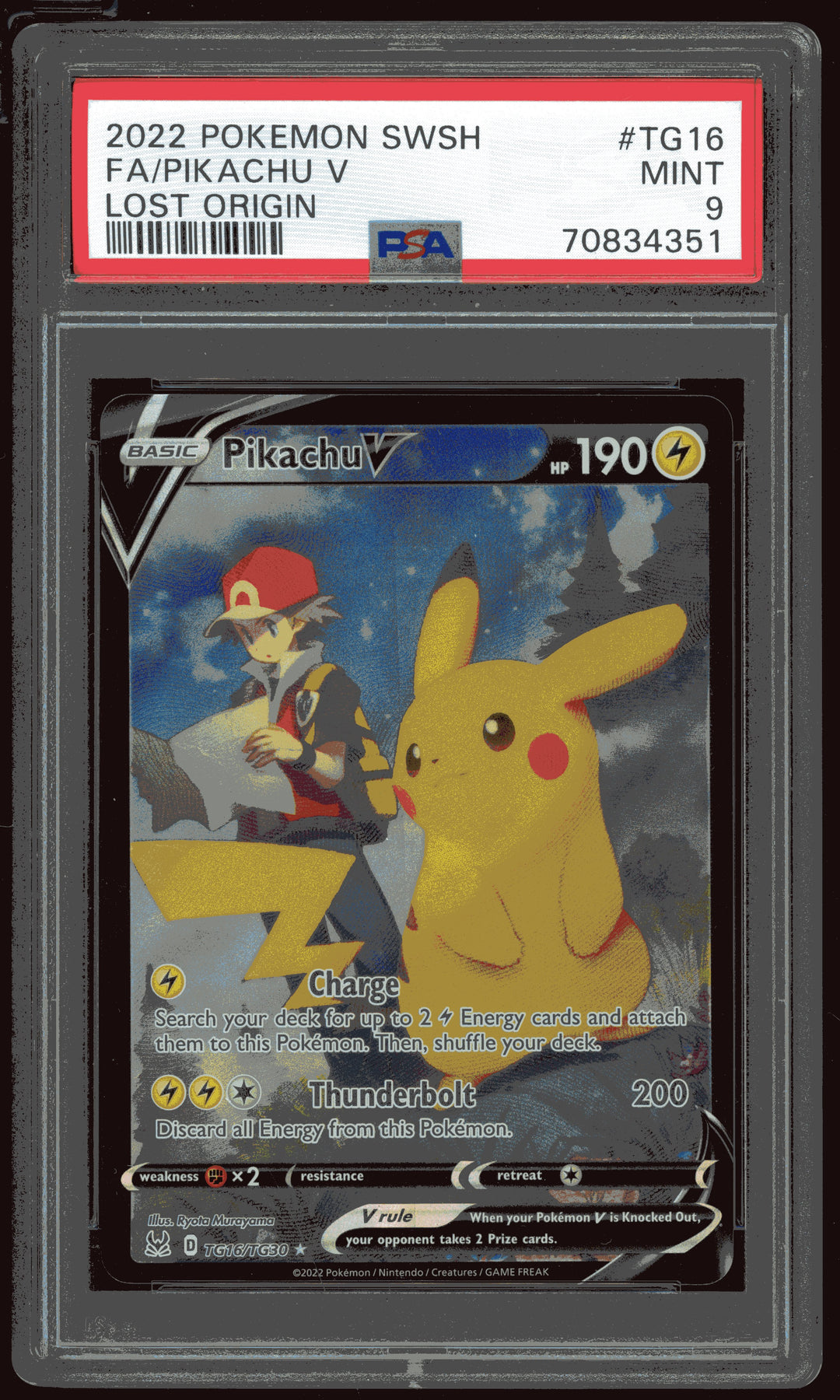 Pikachu V PSA 9 (TG Lost Origin)