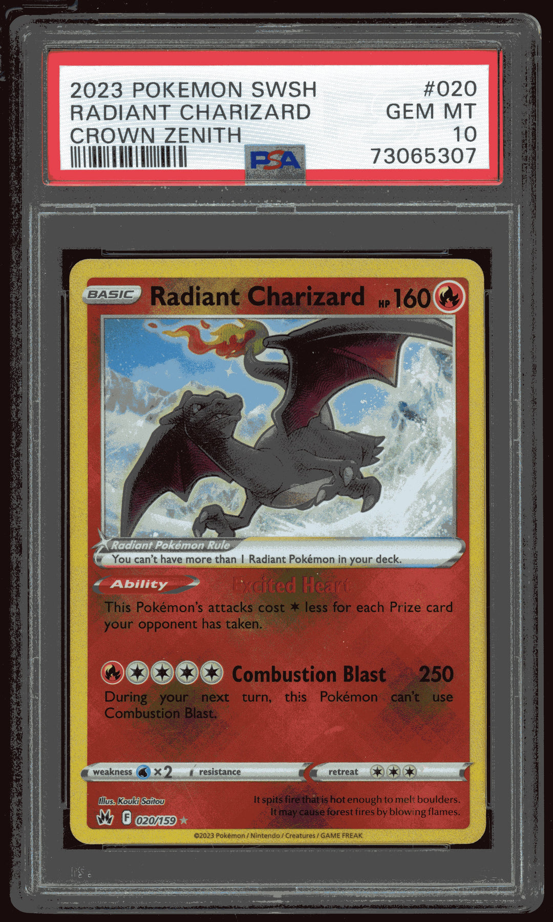 Radiant Charizard PSA 10 (Crown Zenith)