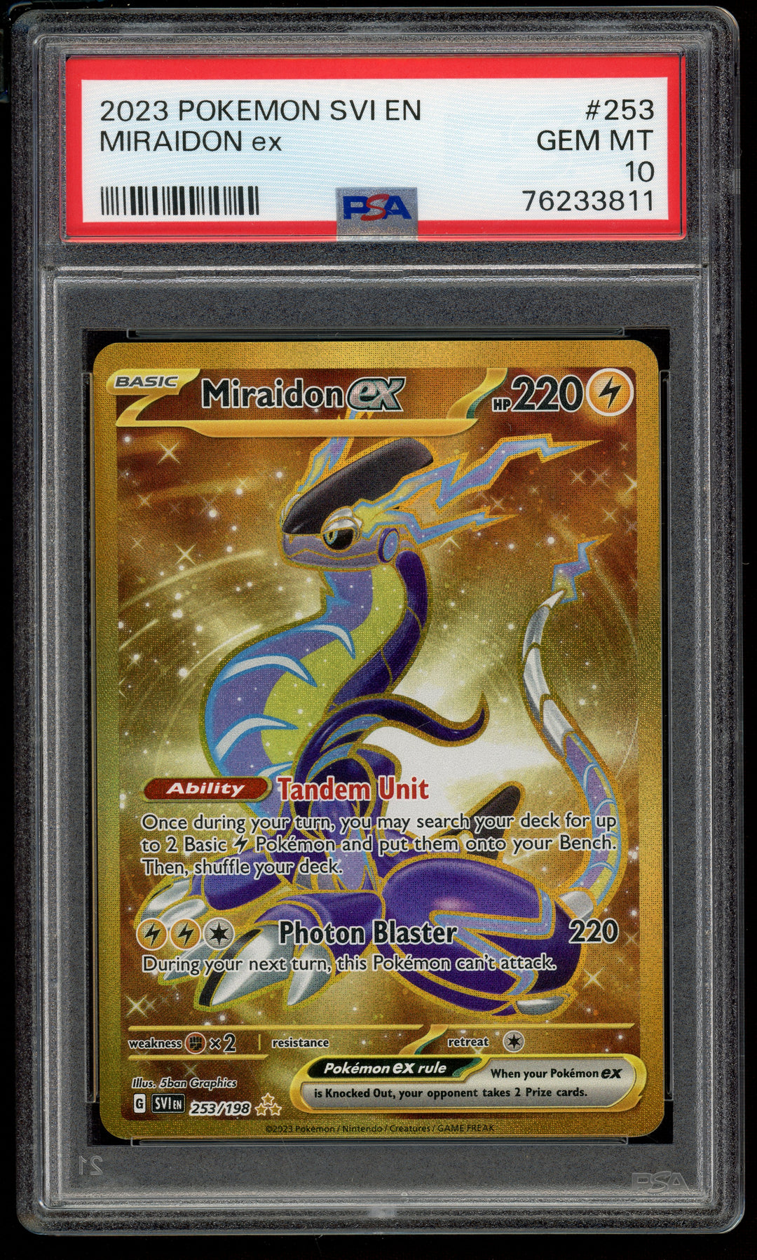 Miraidon Ex PSA 10 (FA Scarlet & Violet)