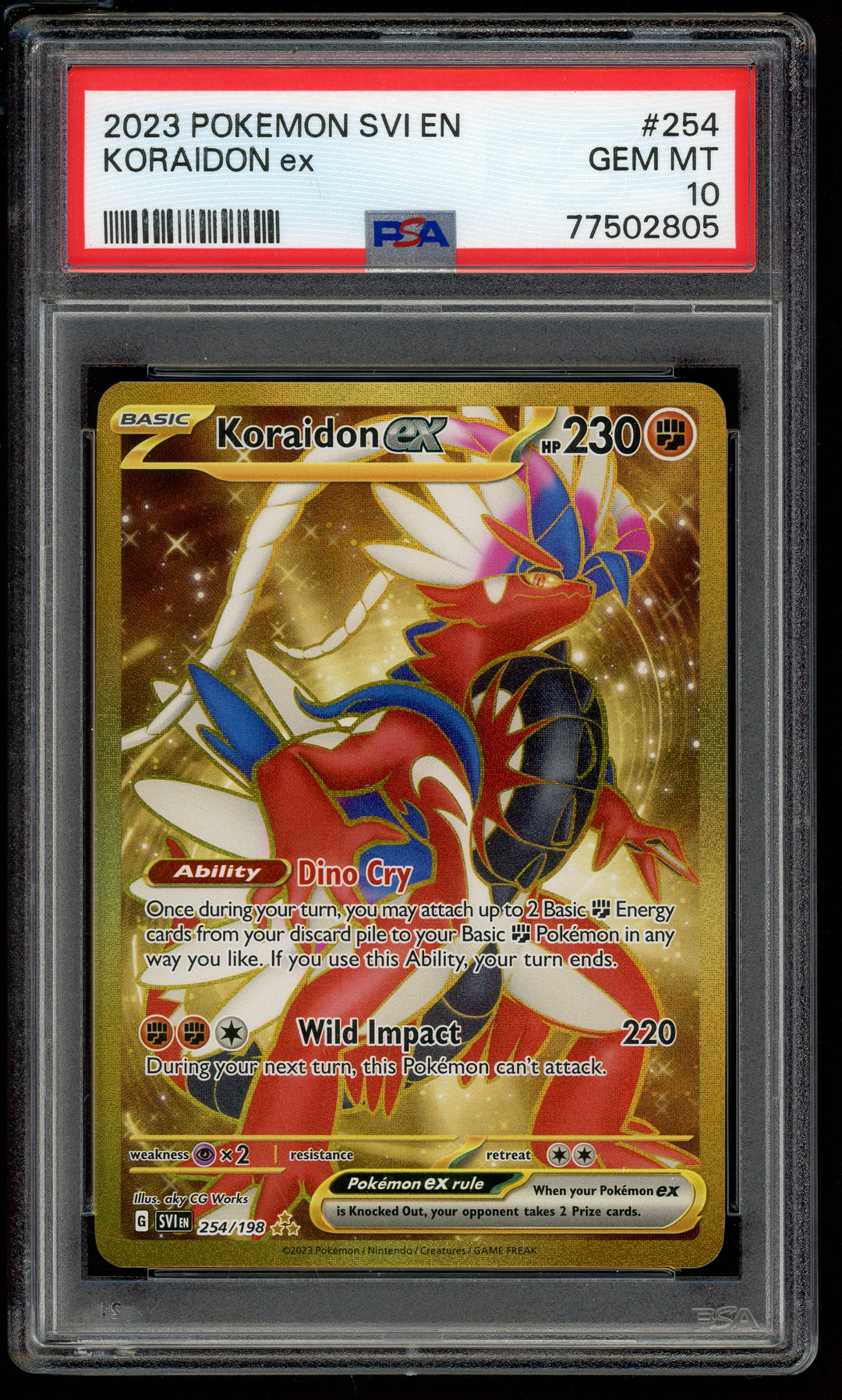 Koraidon Ex PSA 10 (FA Scarlet & Violet)