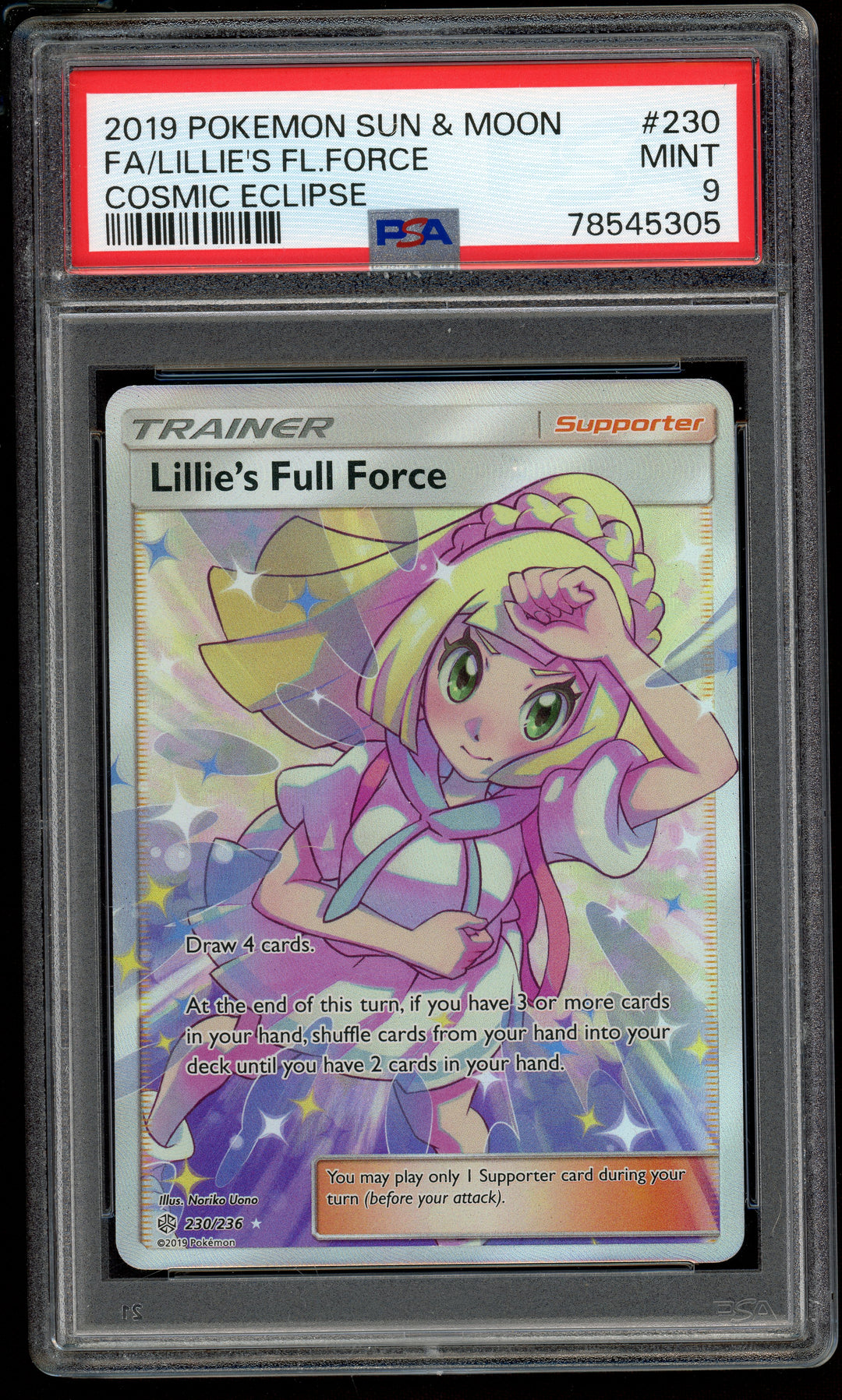 Lillie's Full Force PSA 9 (FA Cosmic Eclipse)