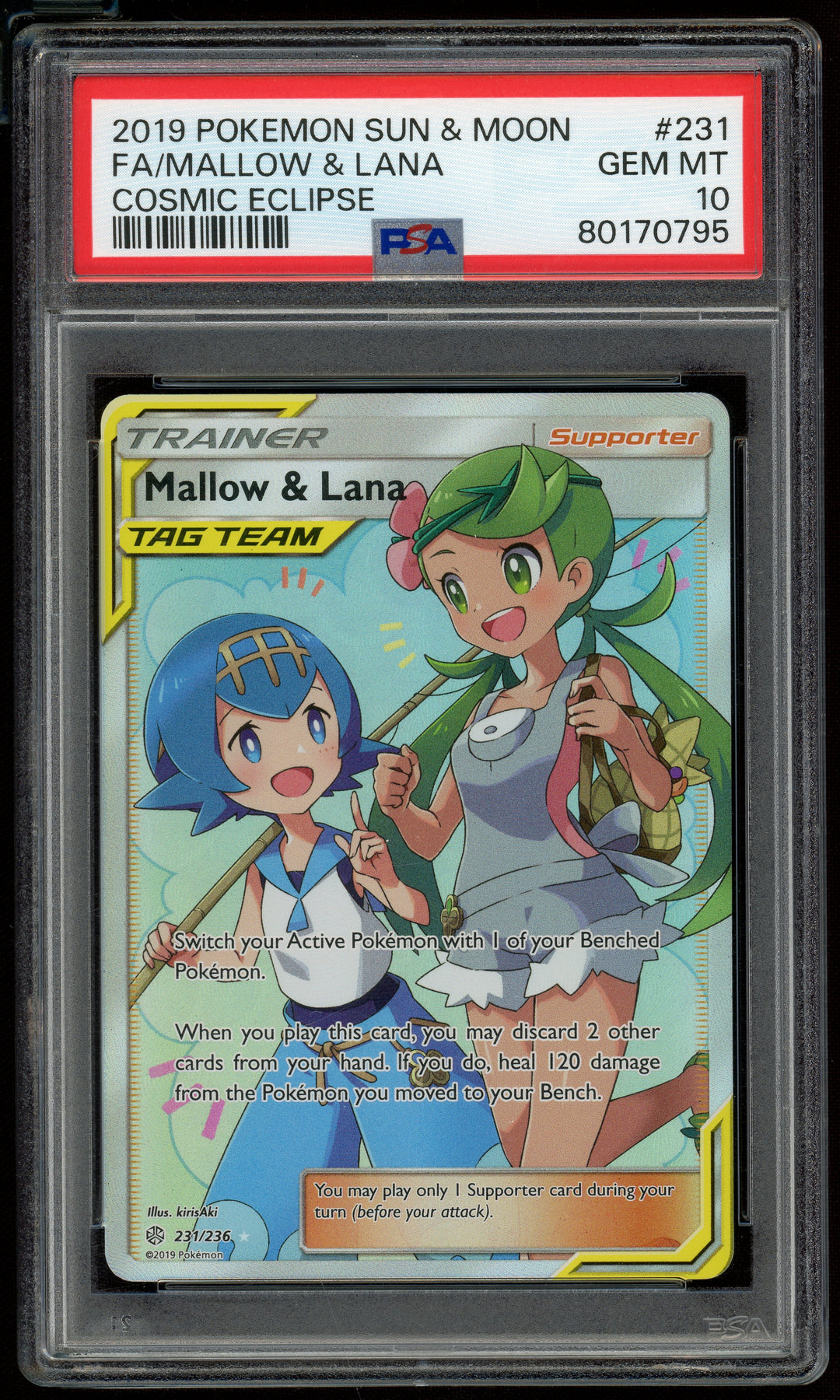 Mallow & Lana PSA 10 (FA Cosmic Eclipse)