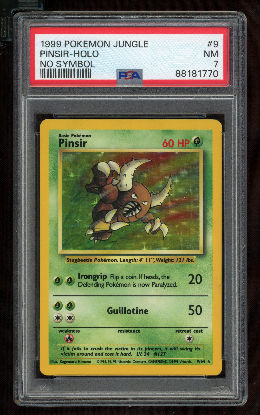 Pinsir PSA 7 (No Symbol Jungle Holo)