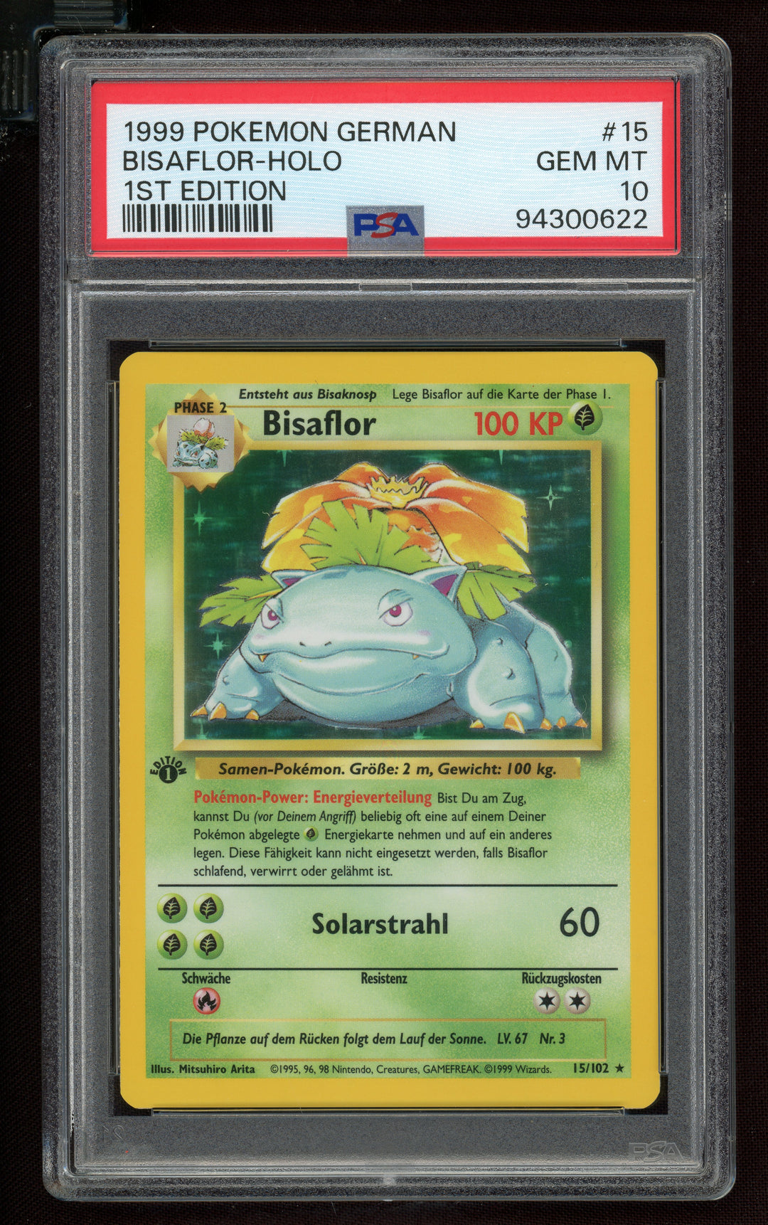 Venusaur PSA 10 (German 1st Edition Base Set)